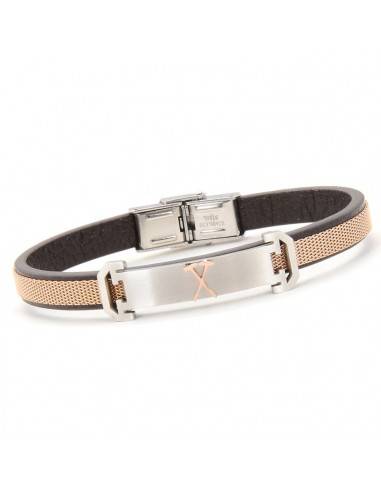 Santa Barbara Polo Gent's Bracalet Steel with PVD Coating Leather