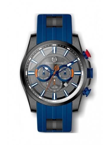 Sergio Tacchini Dual Time Sport Wristwatch Sub-Dials Calendar Second Minute 24 Hour Display