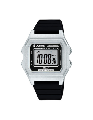 Lorus Digital Silver Case Black Digits Dial...