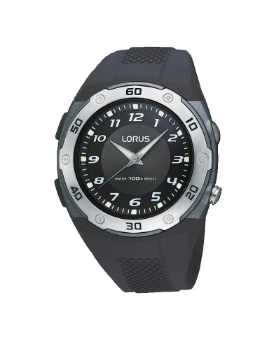 Lorus Quartz Black Silicone Band Grey Dial With...