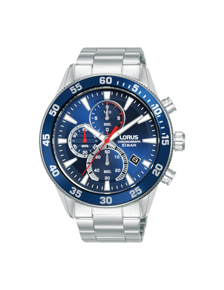 Ore Lorus per Meshkuj Sport Zinxhir  Celik Special Silver Fushe dhe Kornize Ngjyre Blu