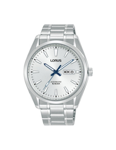 Lorus Automatic Men's Watch White Dial Silver Strap Date/Day Display