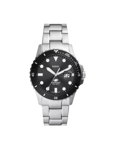 Fossil Quartz Silver Stainless Steel Band Black Dial...