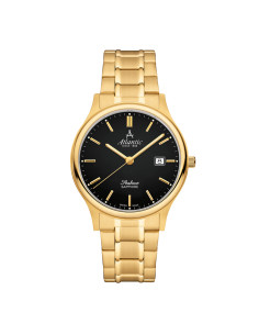 Atlantic Seabase Gents Watch Collection Gold PVD Black Dial