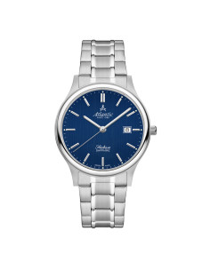 Atlantic Seabase Gents Collection Silver Steel Strap Blue...