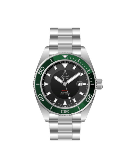 Atlantic Mariner Automatic Diver’s Men's Watch Black Dial Green Bezel