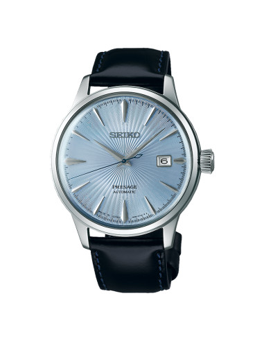 Seiko Presage Automatic Leather Band Classy Light Blue Dial Men's Watch