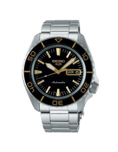 Seiko 5 Automatic Black Dial Yellow Details Men's Watch...