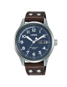 Lorus Blue Dial Brown Band Men's Automatic Watch Date/Day...