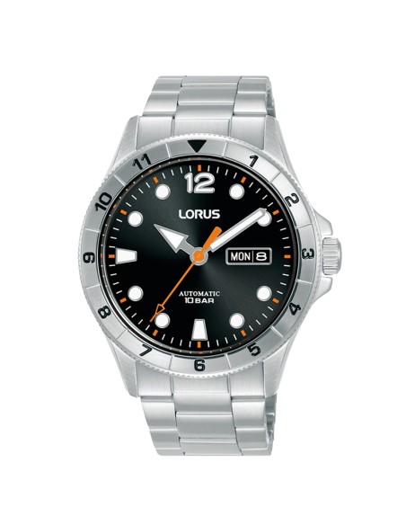 Lorus Black Dial Steel Band Men's Automatic Watch Date/Day Display