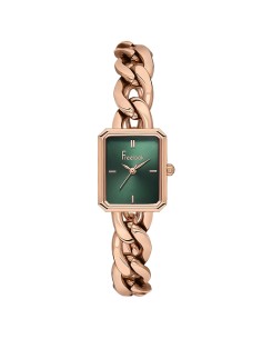 Freelook Square Green Dial Women's Quartz Watch Rose Gold...