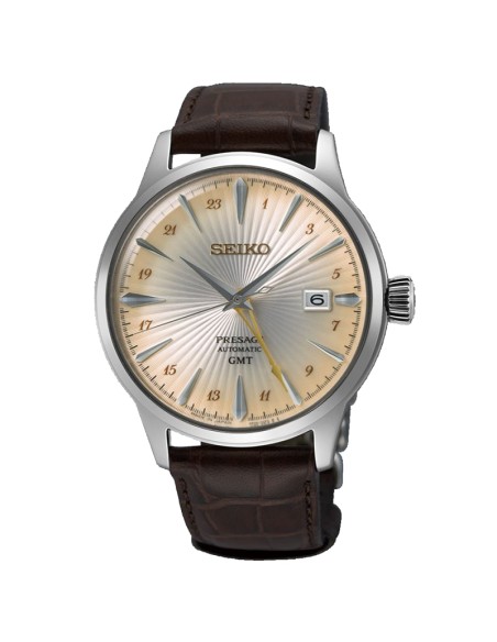 Seiko Presage Cocktail Time GMT Automatike Fushe Ngjyre Shampanj per Meshkuj