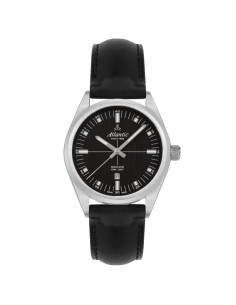 Atlantic Seacloud Gents Watch Classic Black Leather Black...