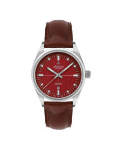 Atlantic Seacloud Gents Watch Classic Red Leather and...
