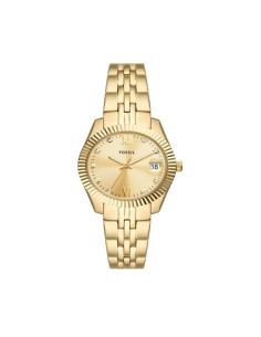 Fossil All Gold Quartz Woman's Shiny Watch 5ATM